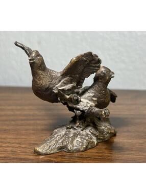 Vintage 1986 Avon Quail Sculpture - American Wildlife Bronze Collection